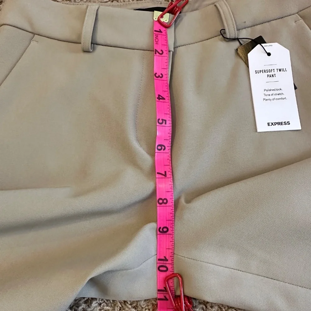 NWT Express Beige/Taupe Mid Rise Boot Supersoft Twill Pant - 4R - Picture 13 of 16